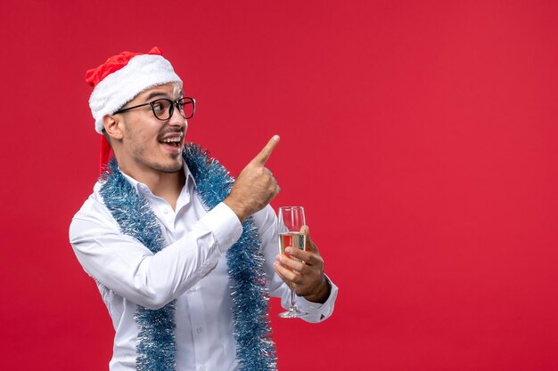 Expressive young man posing for Christmas