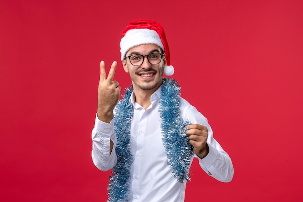 Expressive young man posing for Christmas