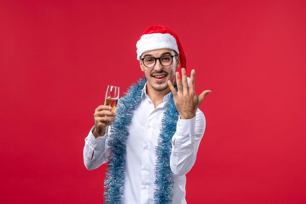 Expressive young man posing for Christmas