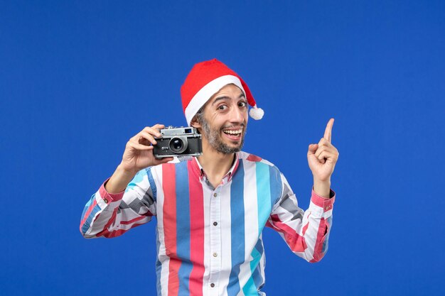 Expressive young man posing for Christmas