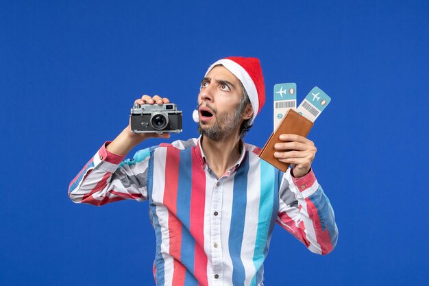 Expressive young man posing for Christmas