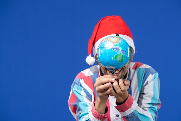 Expressive young man posing for Christmas