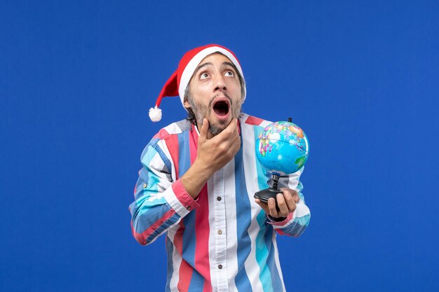 Expressive young man posing for Christmas