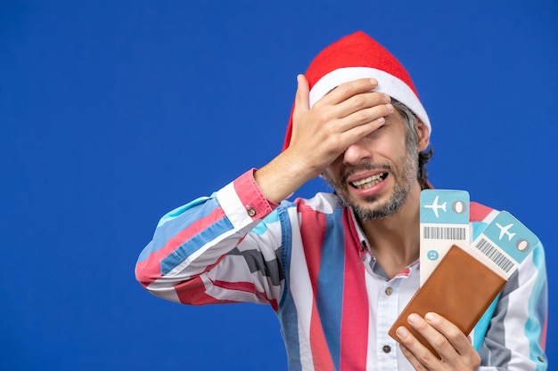 Expressive young man posing for Christmas