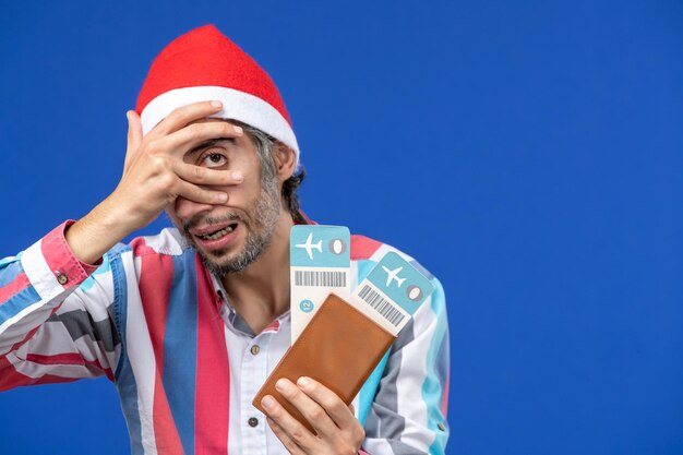 Expressive young man posing for Christmas