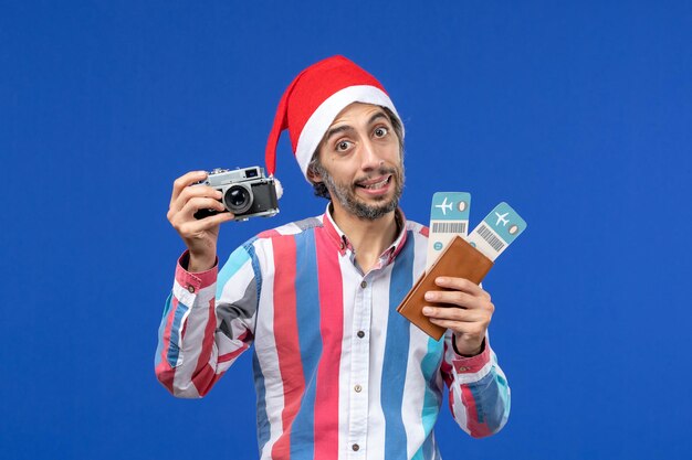 Expressive young man posing for Christmas