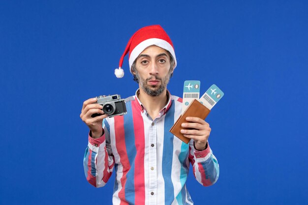 Expressive young man posing for Christmas