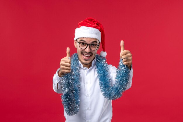 Expressive young man posing for Christmas