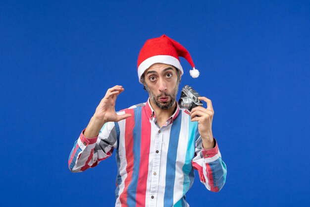 Expressive young man posing for Christmas