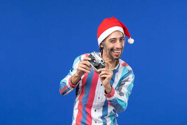 Expressive young man posing for Christmas