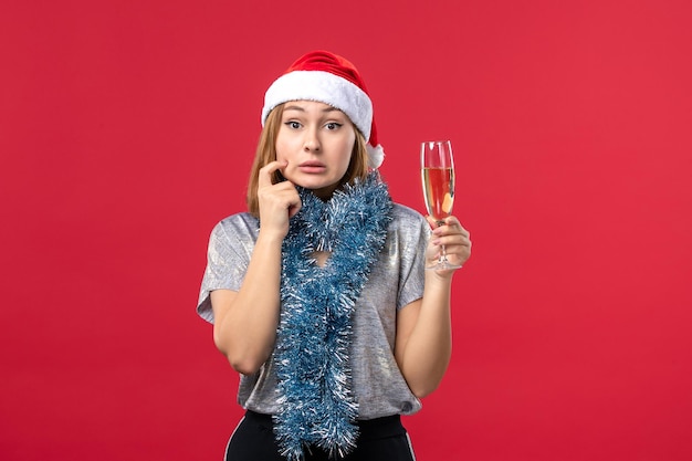 Expressive young woman posing for Christmas