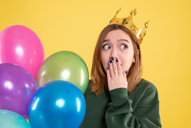 Expressive young woman posing for Christmas