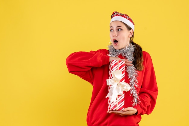 Expressive young woman posing for Christmas