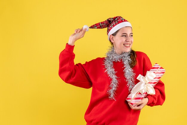 Expressive young woman posing for Christmas