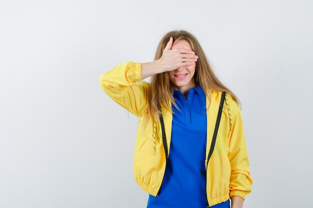 Expressive young woman posing in the studio