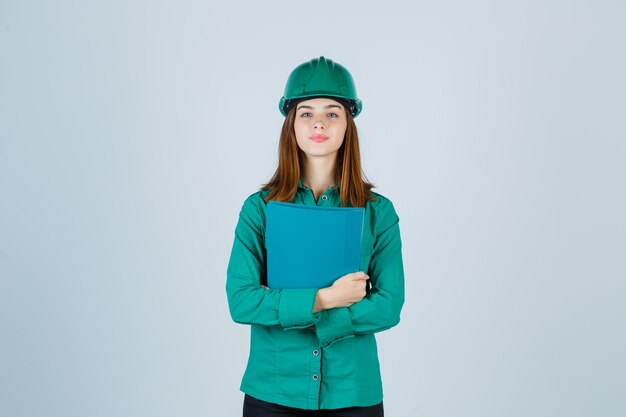 Expressive young woman posing in the studio