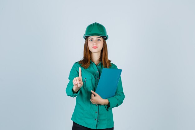 Expressive young woman posing in the studio