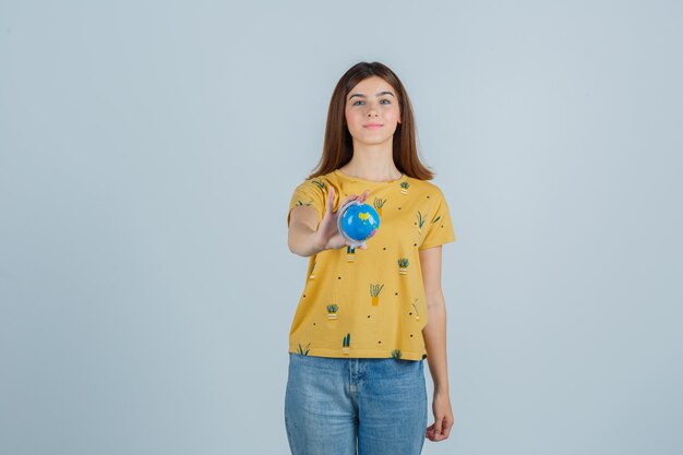 Expressive young woman posing in the studio