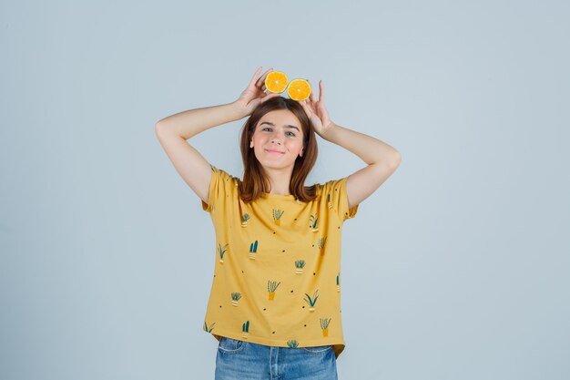 Expressive young woman posing in the studio