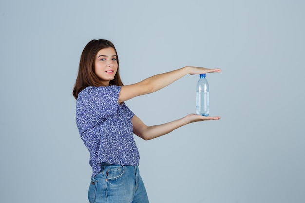 Expressive young woman posing in the studio