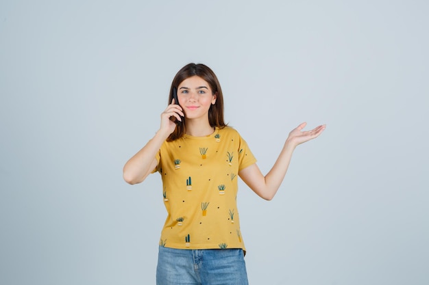 Expressive young woman posing in the studio