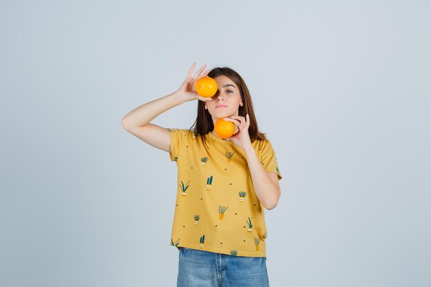 Expressive young woman posing in the studio