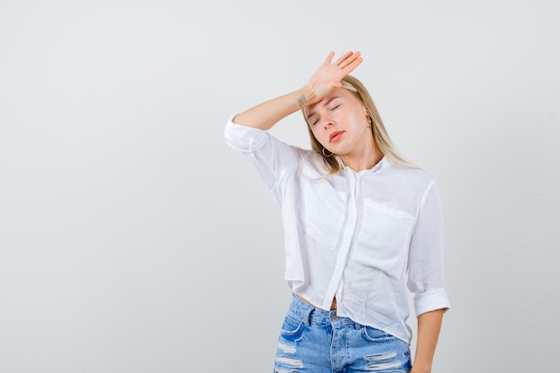 Expressive young woman posing