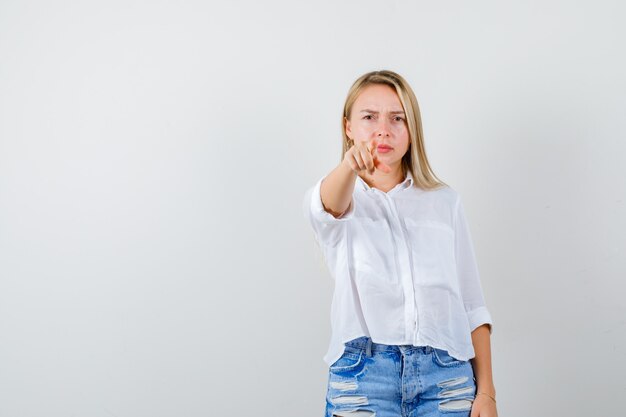 Expressive young woman posing