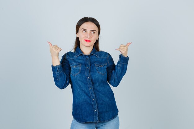 Expressive young woman posing