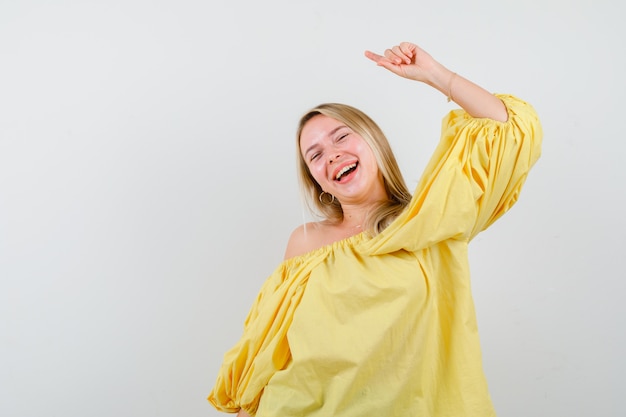 Expressive young woman posing