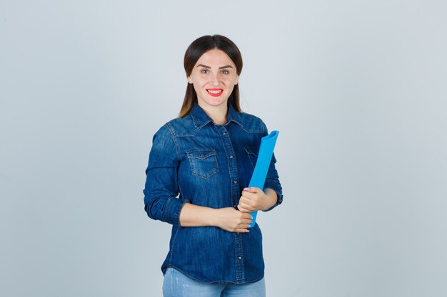 Expressive young woman posing