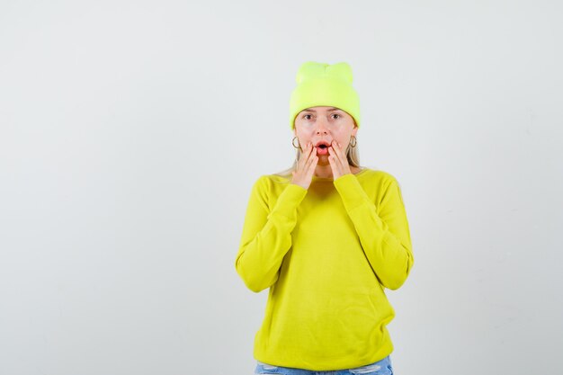 Expressive young woman posing