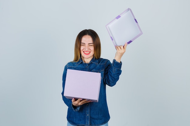 Expressive young woman posing