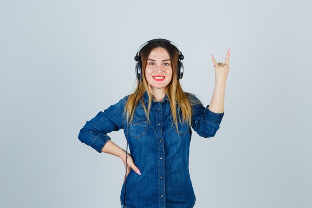 Expressive young woman posing