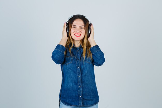 Expressive young woman posing