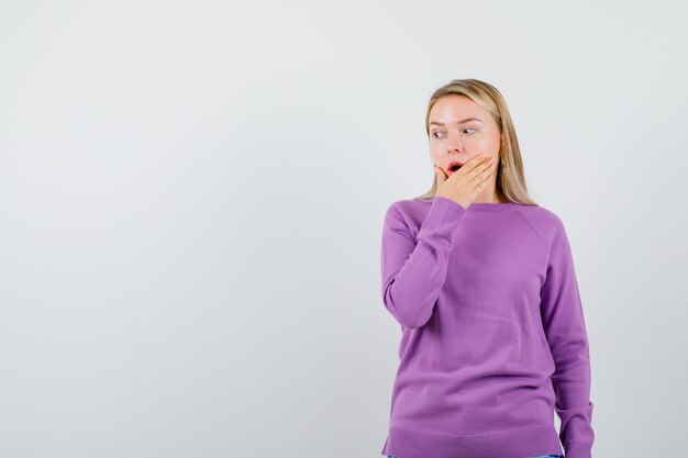 Expressive young woman posing