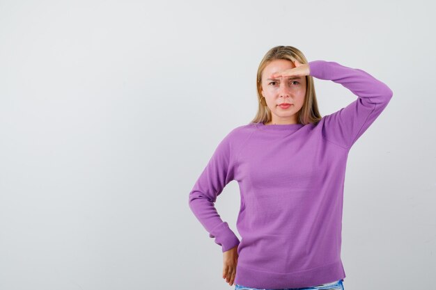 Expressive young woman posing