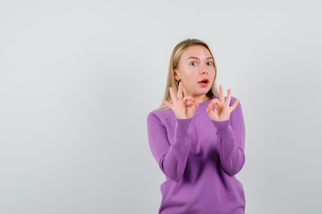 Expressive young woman posing