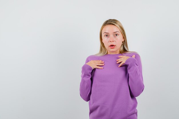 Expressive young woman posing