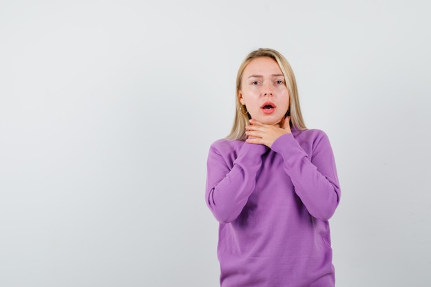 Expressive young woman posing