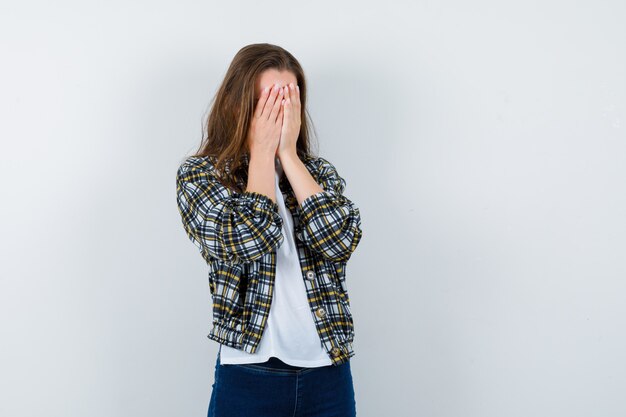 Expressive young woman posing