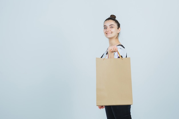 Expressive young woman posing