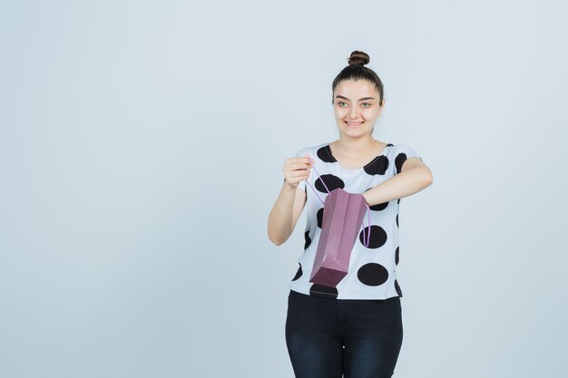 Expressive young woman posing