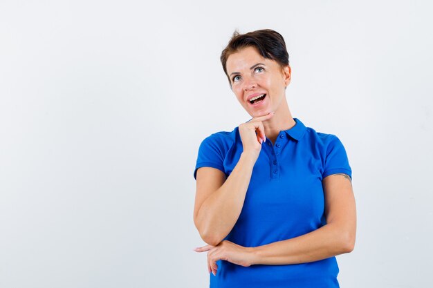 Expressive young woman posing