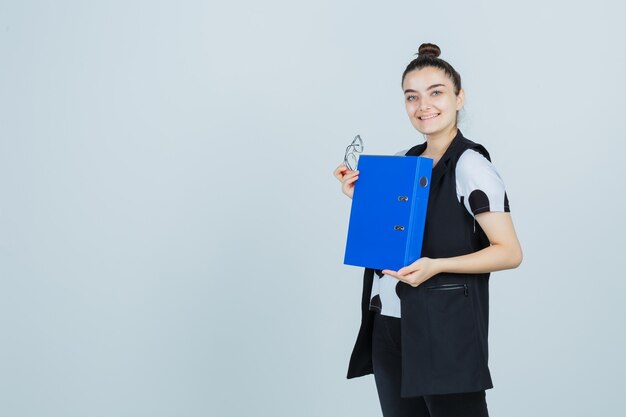 Expressive young woman posing