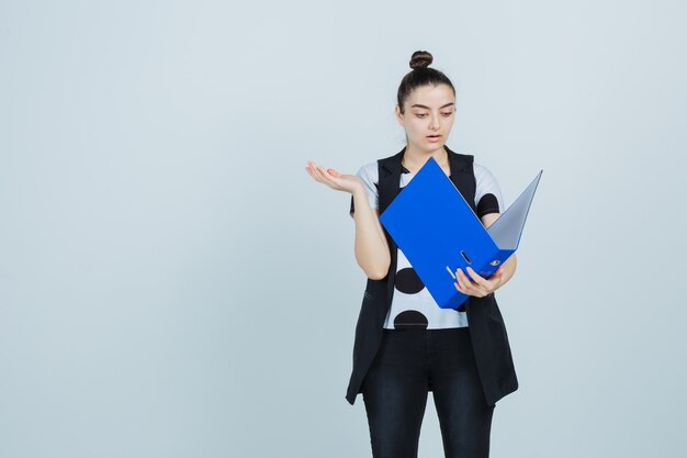 Expressive young woman posing