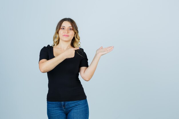 Expressive young woman posing