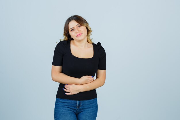 Expressive young woman posing