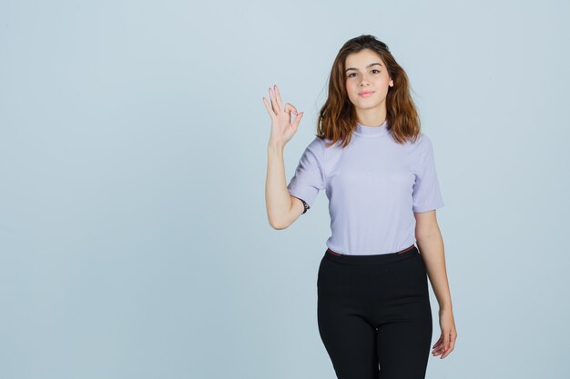 Expressive young woman posing