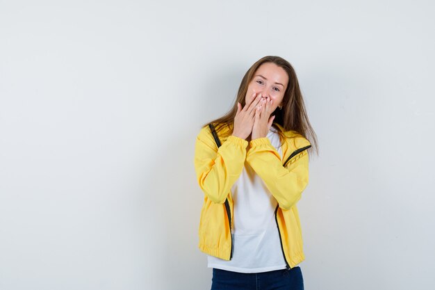 Expressive young woman posing